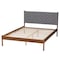 Baxton Studio Estela Mid-Century Modern Grey Woven Fabric and Walnut Brown Wood Queen Size Platform Bed 245-13445-ZORO - alternate 8